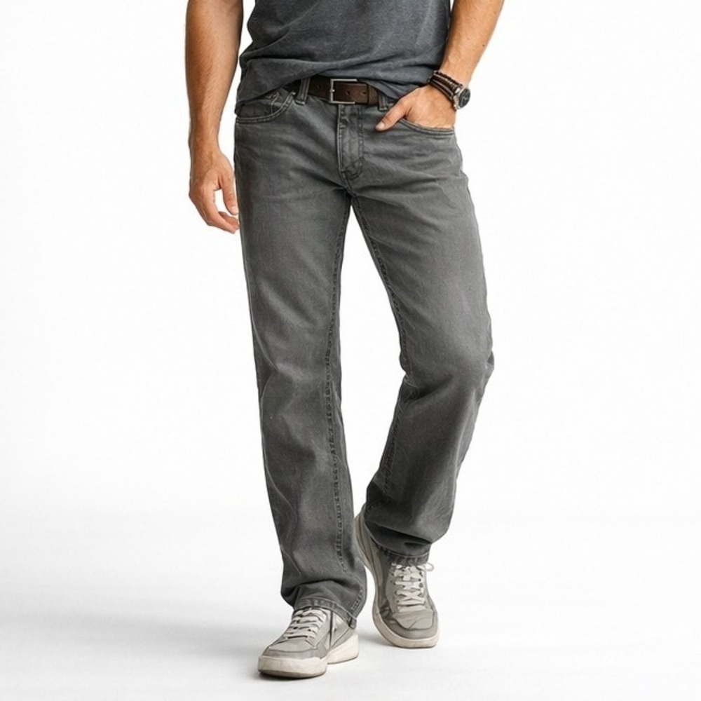 BKE Casuals Tyler Straight Mens Gray Cotton Pants Chinos Sz 33R 33x31 29 Actual